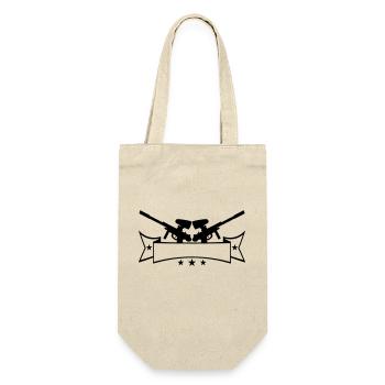 schreiben banner text 2 waffen zielen paintball sp - Geschenkbeutel für Flaschen - Natur - Vorne