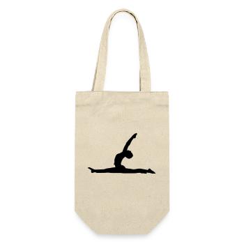 Yoga - Anjaneyasana - Geschenkbeutel für Flaschen - Natur - Vorne