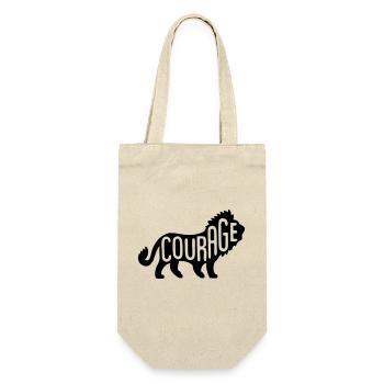 Löwe - Lion Courage - Geschenkbeutel für Flaschen - Natur - Vorne