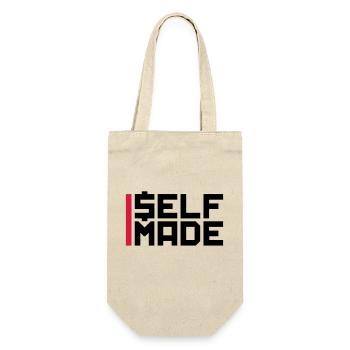 balken logo reich self made man millionaer geld ve - Geschenkbeutel für Flaschen - Natur - Vorne
