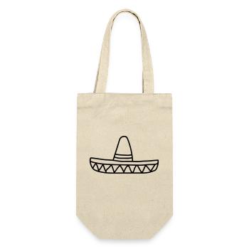 mexikaner sombrero lustig suedamerika siesta spani - Geschenkbeutel für Flaschen - Natur - Vorne
