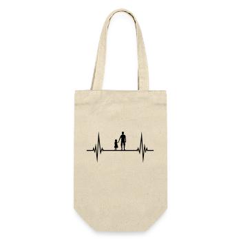 father and daughter pulse heartbeat frequency dad va - Gift Bag for Bottles - nature - Front