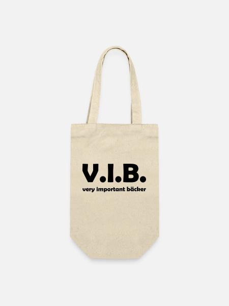 bäcker Hobbybäcker Bäckerei lustiger VIB Spruch - Geschenkbeutel für Flaschen - Natur