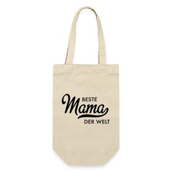 Beste Mama der Welt - Geschenkbeutel für Flaschen - Natur - Vorne