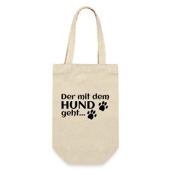 der mit dem Hund geht - Geschenkbeutel für Flaschen - Natur - Vorne