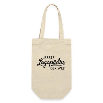Beste Logopädin der Welt - Geschenkbeutel für Flaschen - Natur - Vorne