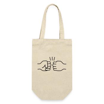 fistbump3 - Geschenkbeutel für Flaschen - Natur - Vorne