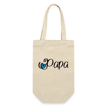 Papa - Geschenkbeutel für Flaschen - Natur - Vorne