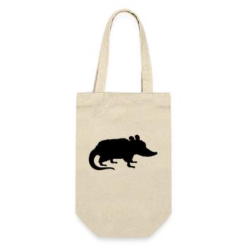 Silhouette Opossum Design - Gift Bag for Bottles - nature - Front