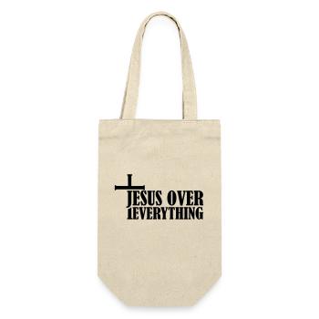 Jesus Over Everything - Geschenkbeutel für Flaschen - Natur - Vorne