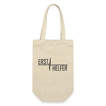 Ersthelfer Sanitäter erste Hilfe - Geschenkbeutel für Flaschen - Natur - Vorne
