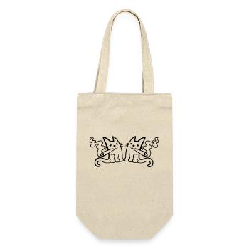 Équipe 2 chats fumeurs - Sac à bouteille - nature - Devant