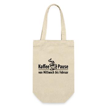 Kaffeepause Mittwoch bis Februar Büro-Humor Satire - Geschenkbeutel für Flaschen - Natur - Vorne