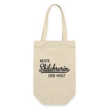 Skilehrerin - Geschenkbeutel für Flaschen - Natur - Vorne
