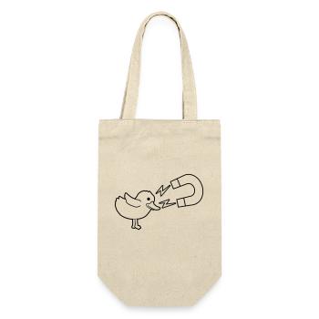 Frauenheld Logo Chick Magnet - Geschenkbeutel für Flaschen - Natur - Vorne