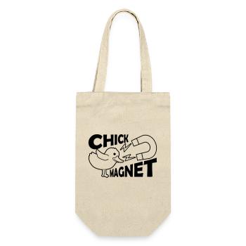 Herzensbrecher Chick Magnet Casanova - Geschenkbeutel für Flaschen - Natur - Vorne