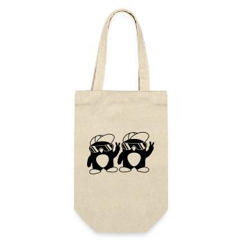 Team Pinguine Freunde Crew - Geschenkbeutel für Flaschen - Natur - Vorne