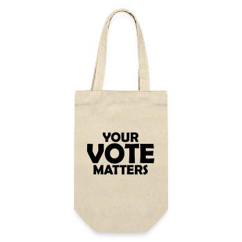 your vote matters Zitat - Geschenkbeutel für Flaschen - Natur - Vorne