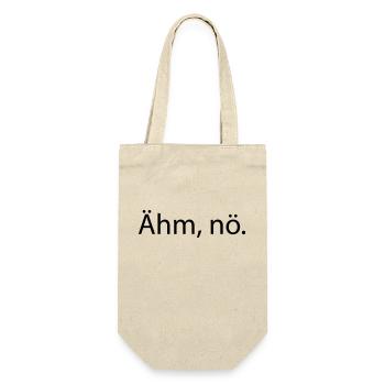 Ähm, nö. Lustiger Spruch - Geschenkbeutel für Flaschen - Natur - Vorne