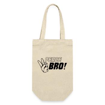 peace bro 01 - Geschenkbeutel für Flaschen - Natur - Vorne