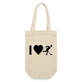 Cool "I Love Ice Hockey" design for him and her - Gift Bag for Bottles - nature - Front