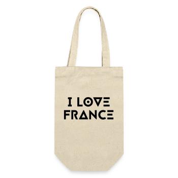 I LOVE FRANCE - Geschenkbeutel für Flaschen - Natur - Vorne