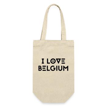 I LOVE BELGIUM - Geschenkbeutel für Flaschen - Natur - Vorne