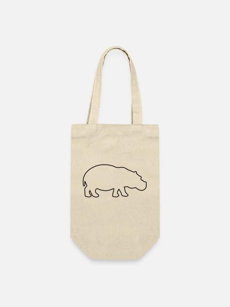 nilpferd silhouette - Geschenkbeutel für Flaschen - Natur