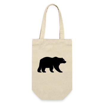 bär - Geschenkbeutel für Flaschen - Natur - Vorne