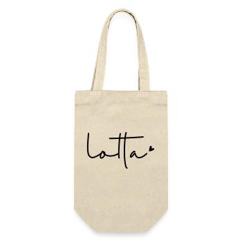 Name Lotta - Geschenkbeutel für Flaschen - Natur - Vorne