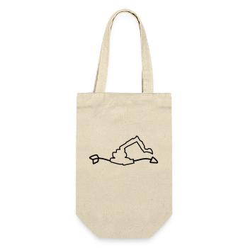 Bagger Pfeil - Geschenkbeutel für Flaschen - Natur - Vorne