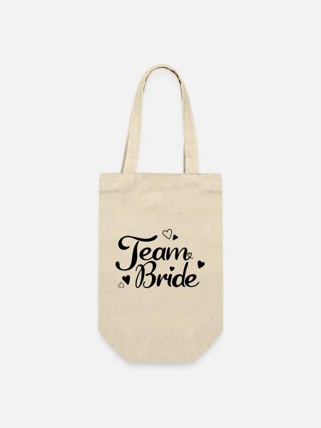 Team Bride - Geschenkbeutel für Flaschen - Natur
