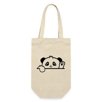 Shy Panda Hiding and Hi 21-5 - Gift Bag for Bottles - nature - Front