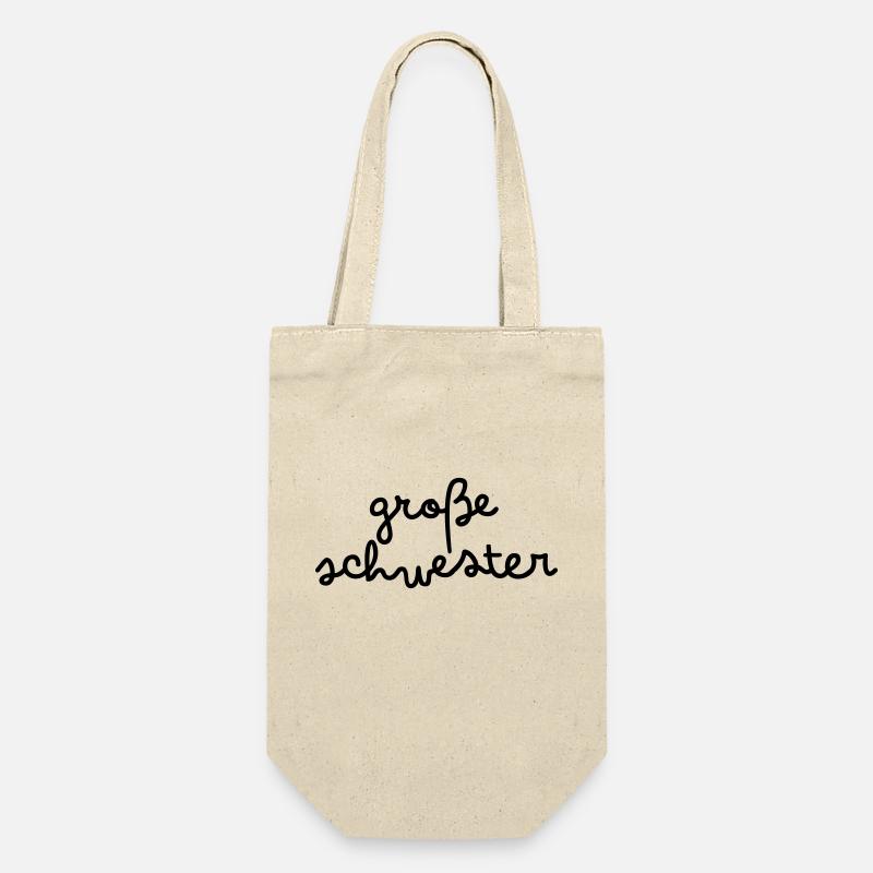 Große Schwester - Geschenkbeutel für Flaschen - Natur