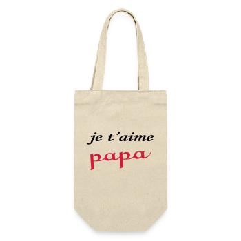 Ich liebe dich, Papa - Geschenkbeutel für Flaschen - Natur - Vorne