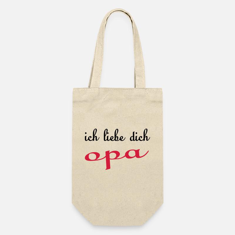 Ich liebe dich opa - Geschenkbeutel für Flaschen - Natur