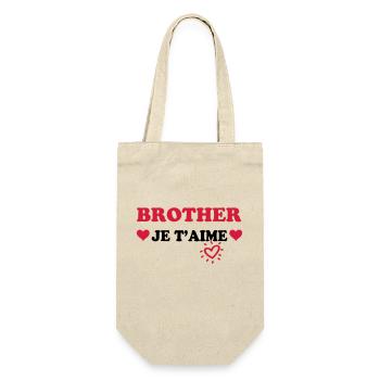 BROTHER Ich liebe dich - Geschenkbeutel für Flaschen - Natur - Vorne