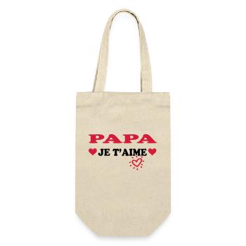 PAPA je t'aime - Sac à bouteille - nature - Devant