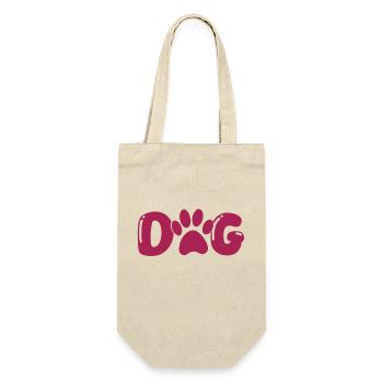 dog pfote - Geschenkbeutel für Flaschen - Natur - Vorne