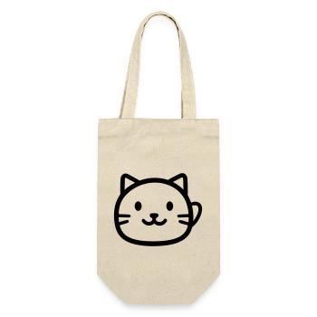 Katze - Geschenkbeutel für Flaschen - Natur - Vorne