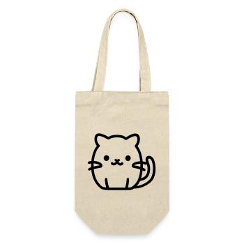 Katze - Geschenkbeutel für Flaschen - Natur - Vorne