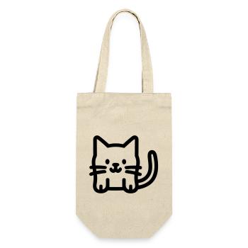 Katze - Geschenkbeutel für Flaschen - Natur - Vorne