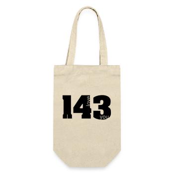 143 i love you - Geschenkbeutel für Flaschen - Natur - Vorne