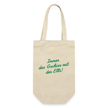 Immer des Gschiss mit der Elli - Geschenkbeutel für Flaschen - Natur - Vorne