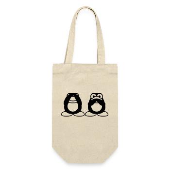 2 Penguins Talking Nothing See Mute Blind Friends - Gift Bag for Bottles - nature - Front