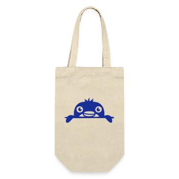 Little penguin peeking sweetly from behind wall child - Gift Bag for Bottles - nature - Front
