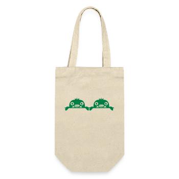 2 penguins friends peeking out from behind the wall Team - Gift Bag for Bottles - nature - Front