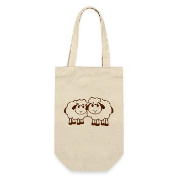 Two Sheep Friends Team Crew Cute Little Baby Dear - Gift Bag for Bottles - nature - Front