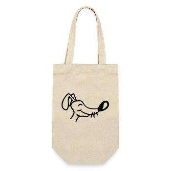 Visage de chien Petit chiot heureux Animal de compagnie - Sac à bouteille - nature - Devant