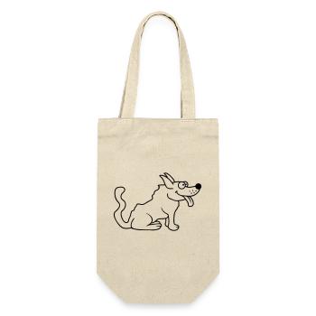 Cher chien tire la langue joyeusement - Sac à bouteille - nature - Devant